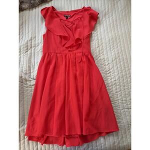 Express Women’s Coral Ruffle Top Mini Dress Size 2